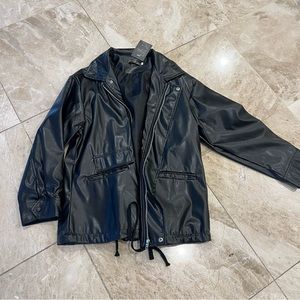Faux Black Leather Jacket